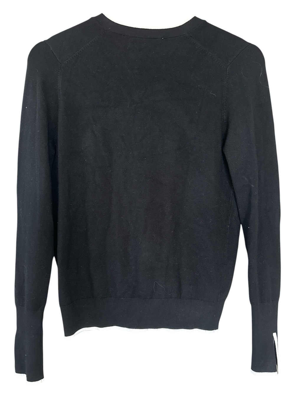 Zara Contrasting Pearl Button Knit Cardigan Sweater in Black - Picture 9 of 11
